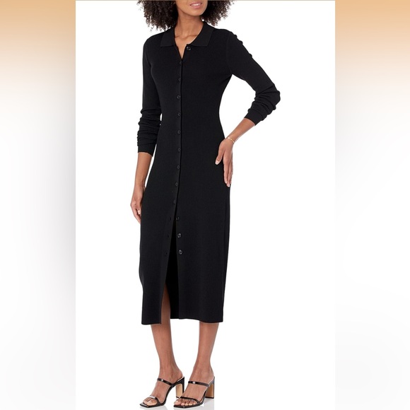 The Drop Dresses & Skirts - NEW THE DROP Elegant Black Button-Down Dress Jaxon rib sweater dress